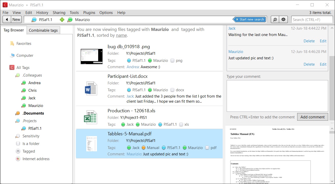 Tabbles Pro | Tag files and emails software